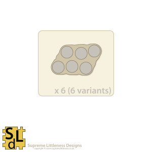 Wavy-Edge Irregular 6-slot Sabot Bases