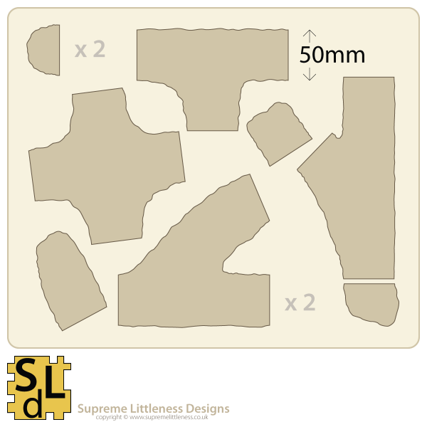 50mm-wide Junction Terrain Lengths