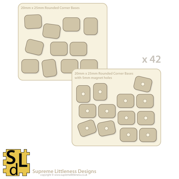 20mm x 25mm Rounded Corner Bases