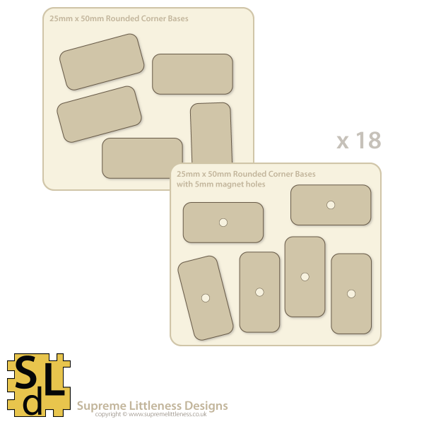 25mm x 50mm Rounded Corner Bases