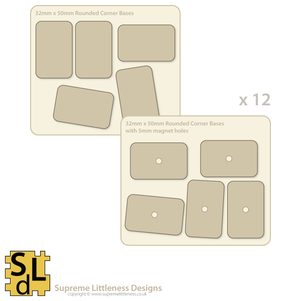 32mm x 50mm Rounded Corner Bases