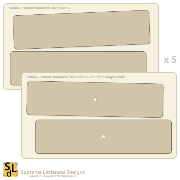 50mm x 200mm Rounded Corner Bases