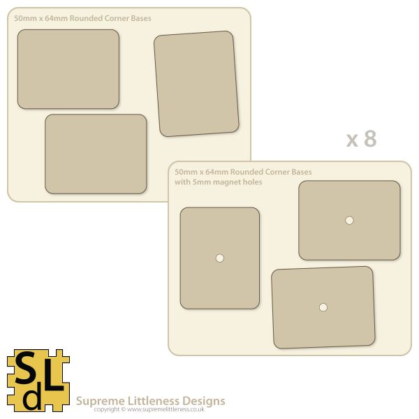 50mm x 64mm Rounded Corner Bases