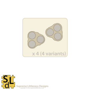 Wavy-Edge Irregular 3-slot Sabot Bases